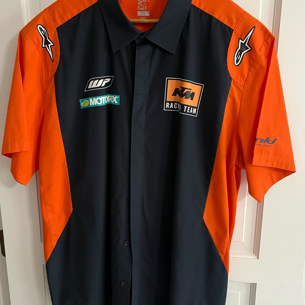 Race Team Men's Orange and Black Shirt